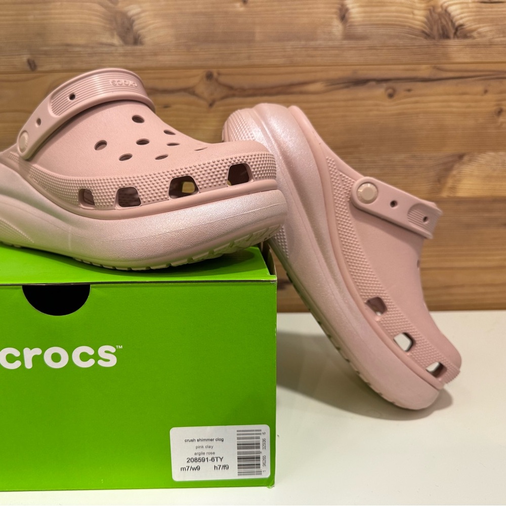 Women’s CROCS crush shimmer clog, pink clay, size 9